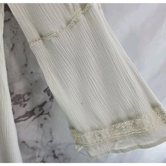 Sanctuary Dress Womens Small White Cover Up Babydoll Boho Crochet Gauze - Picture 10 of 14